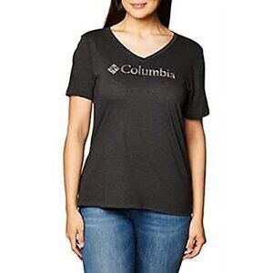Columbia Women's black heather/ print columbia Relaxed Tee Shirt, Plus Size 1x